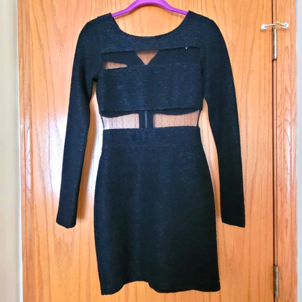 BCBG, Black, Party Dress, sheer, mini, womans, size 2